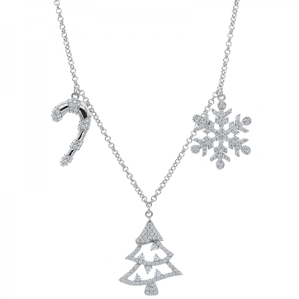 ожерелье рождества 925 стерлингового серебра фарфора 