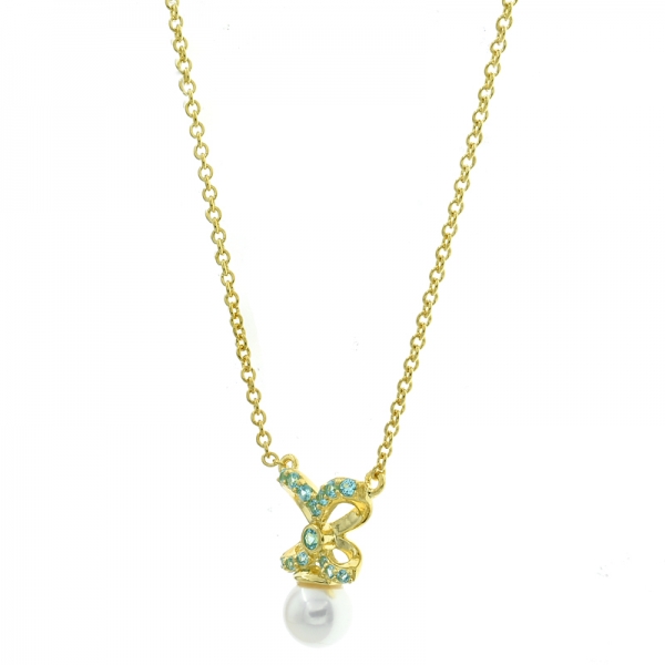ожерелье жемчуга стерлингового серебра фарфора 925 с камнями цвета paraiba 