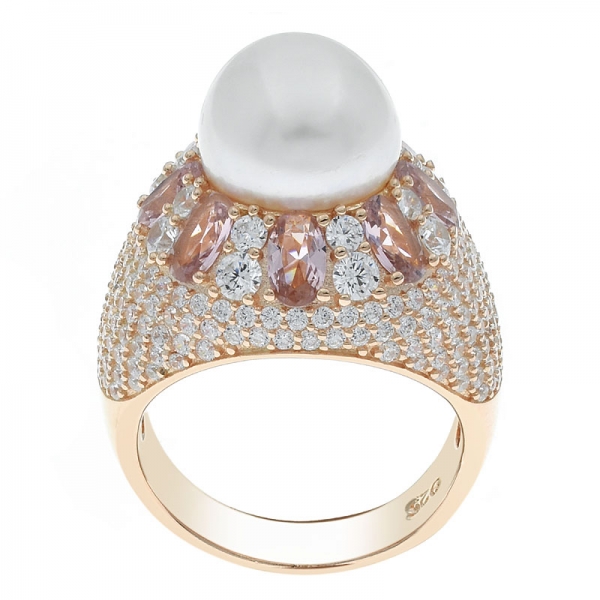 Оригинальное кольцо из серебра 925 пробы с чудесной жемчужиной 