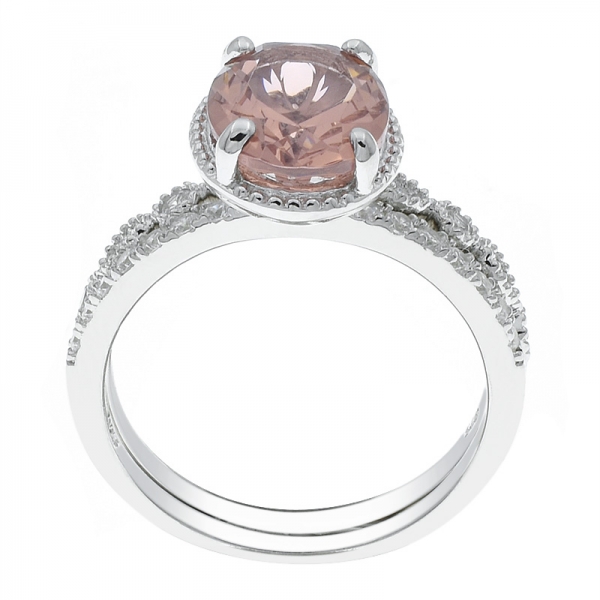 Серебряное кольцо с морганитом 925 пробы для женщин 
