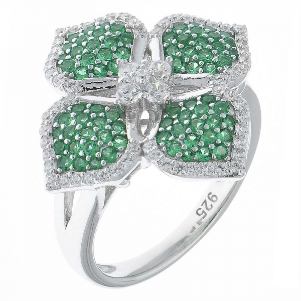 925 серебро зеленый нано клевер кольцо ювелирные изделия 