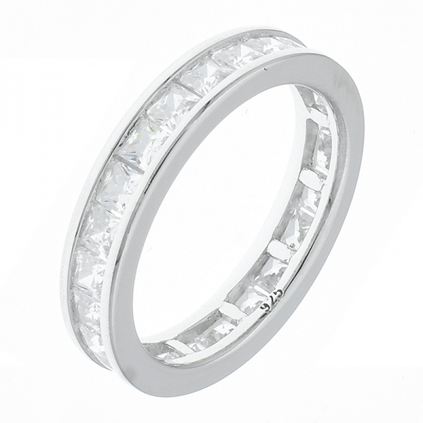 925 стерлингового серебра вечности квадратной формы ювелирные изделия кольца 