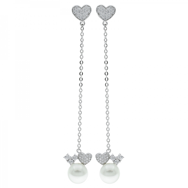 красивые жемчужные серьги в форме сердца из серебра 925 пробы ручной работы 