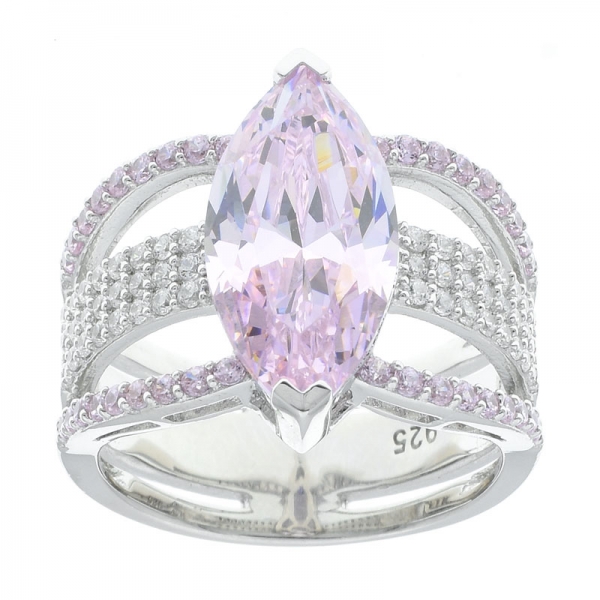 925 стерлингового серебра маркиз бриллиант розовый cz ювелирные изделия кольцо 