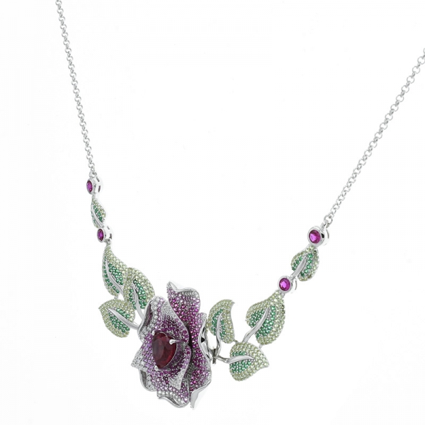 великолепные ювелирные изделия стерлингового серебра 925 розовое ожерелье 