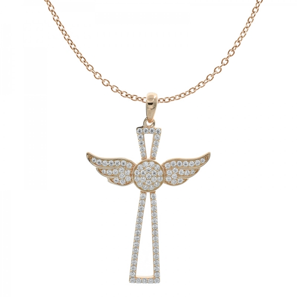 925 серебряный кулон с крестом в виде ангела для женщин 