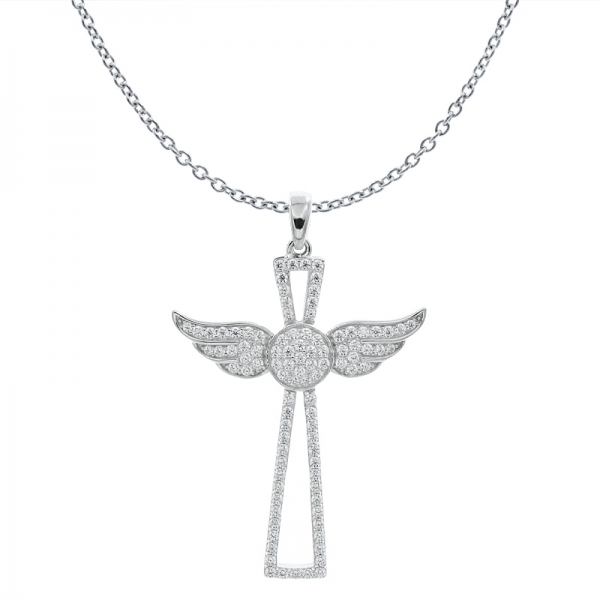 925 серебряный кулон с крестом в виде ангела для женщин 