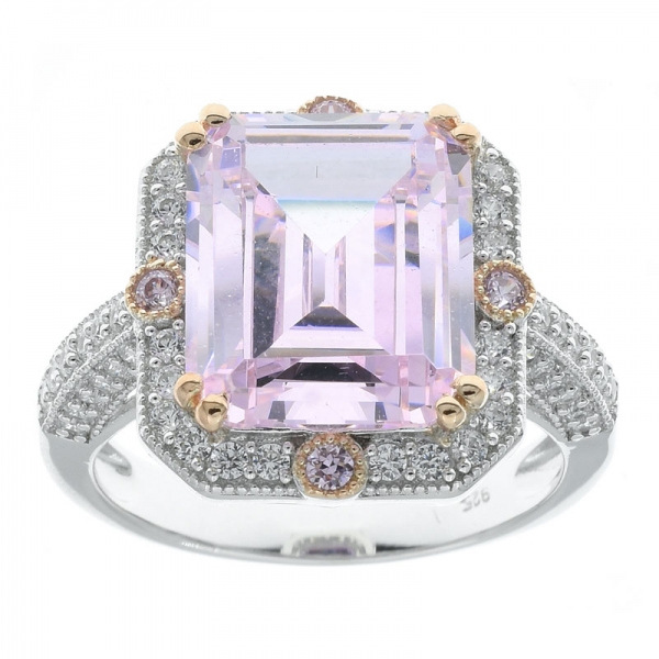 Необычные украшения стерлингового серебра 925 пробы изумрудный бриллиант розовый кольцо cz 