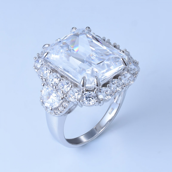Кольцо для невесты из стерлингового серебра 925 пробы с принцессой, белый cz 