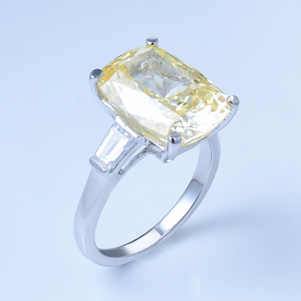 Серебряное кольцо с бриллиантом желтого цвета 925 пробы для женщин 