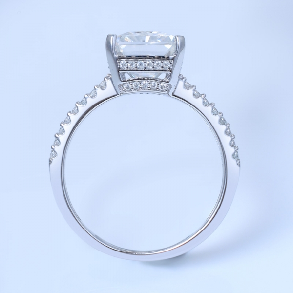 Обручальное кольцо пасьянса из серебра 925 пробы с хвостовиком 