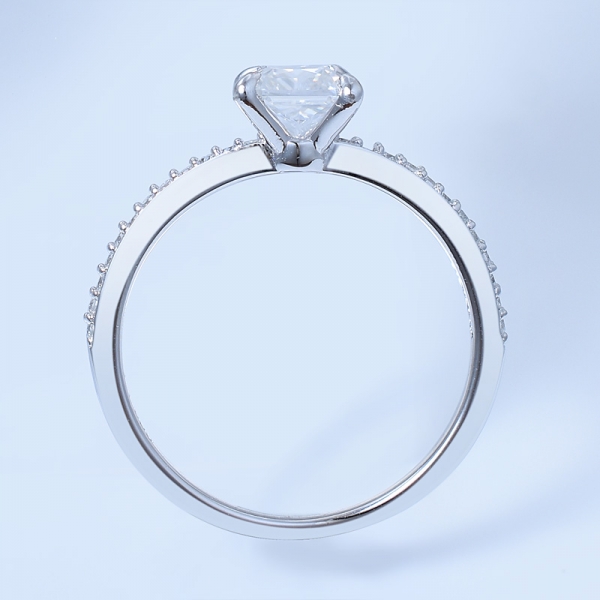 Серебряное обручальное кольцо 925 пробы с квадратной формой белого цвета cz 