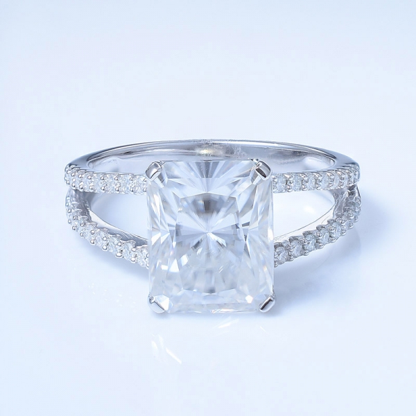 Обручальное кольцо пасьянса из серебра 925 пробы с хвостовиком 
