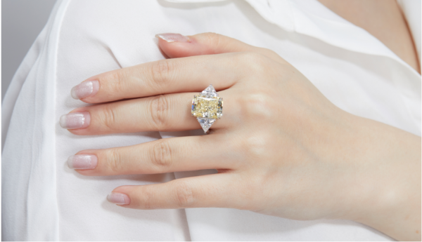 10.0ct сияющая форма фейерверк резки алмазного цвета 3 камень обручальное серебряное кольцо 