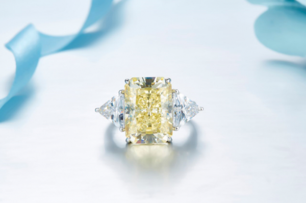 10.0ct сияющая форма фейерверк резки алмазного цвета 3 камень обручальное серебряное кольцо 