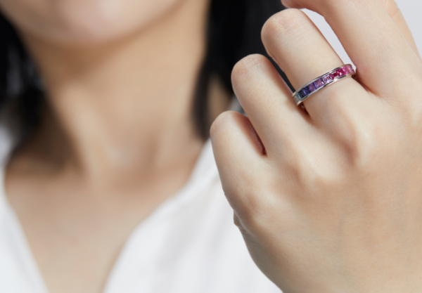 Оптовая 925 стерлингового серебра принцесса вырезать радуги цвета кольца настройки для женщин 