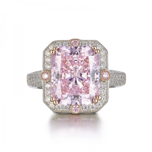 8-каратный изумрудный фейерверк огранки алмазного цвета 925 серебряное кольцо с бриллиантом 