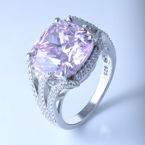 фантазийный бриллиант цвет розовый кольцо стерлингового серебра 925 пробы 