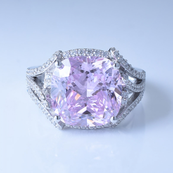 фантазийный бриллиант цвет розовый кольцо стерлингового серебра 925 пробы 