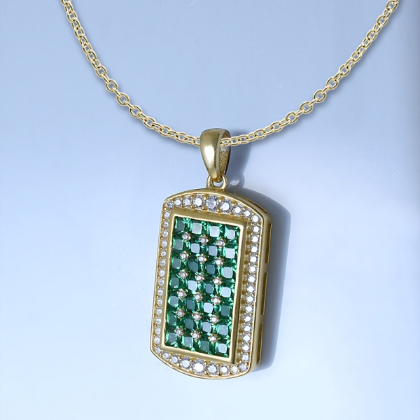 Ожерелье из циркония и имитации изумруда, 18-каратного золота, изумрудное серебро 