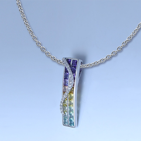 многоцветные уникальные ожерелья радуги 925 