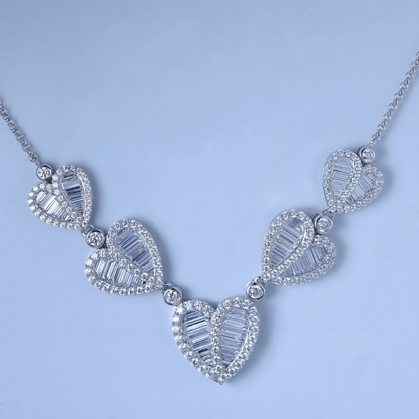 оптовые продажи стерлингового серебра 925 рубин корунд сердце комплект ожерелье 