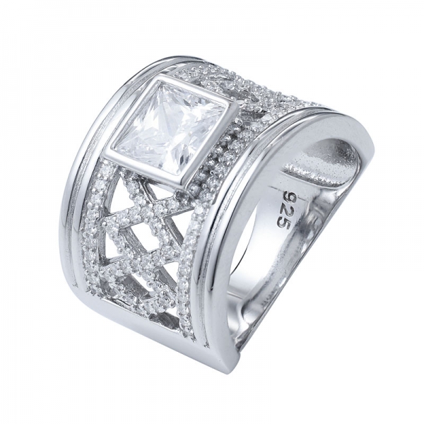 Производитель заказал ювелирные изделия 925 серебряное кольцо из белого золота с покрытием из стерлингового серебра квадратной огранки принцессы обручальные кольца cz для женщин 