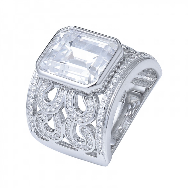 Кольцо из серебра 925 пробы над принцессой с бриллиантом в винтажном стиле 