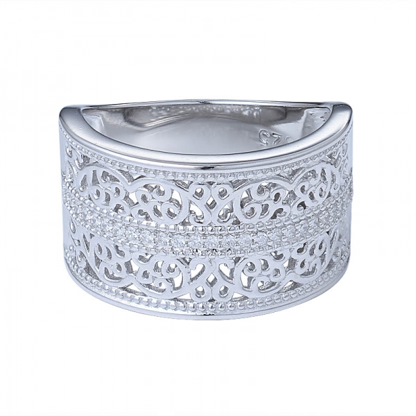 Стерлингового серебра 925 пробы женщины кубического циркония обручальное кольцо cz вечность укладки кольцо 