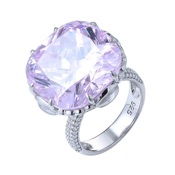 20-каратное сокращение подушки создало розовое алмазное старинное коктейльное кольцо 