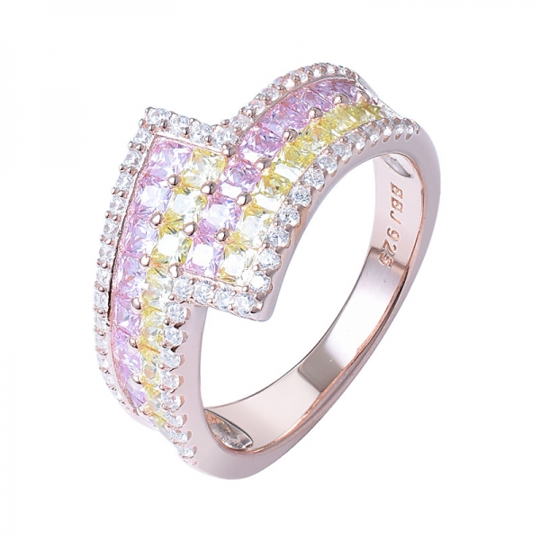 разноцветные радуги CZ серебро кольцо комплект ювелирных изделий 