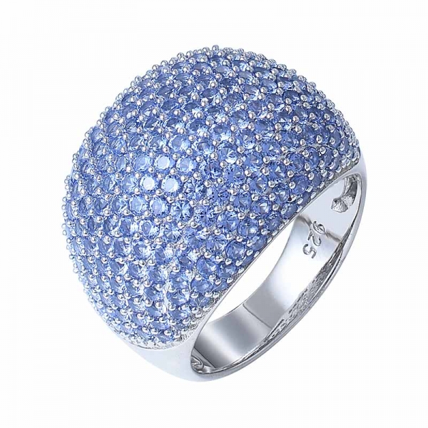 925 стерлингового серебра небольшой танзанит голубой топаз обручальное кольца 