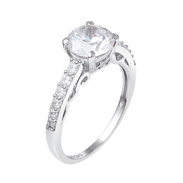 Стерлингового серебра 925 1,5 карата муассанит бриллиантовое обручальное кольцо 