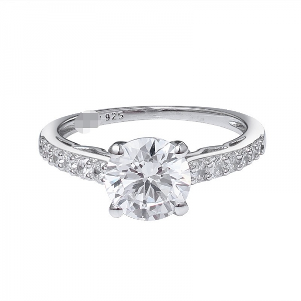 Стерлингового серебра 925 1,5 карата муассанит бриллиантовое обручальное кольцо 