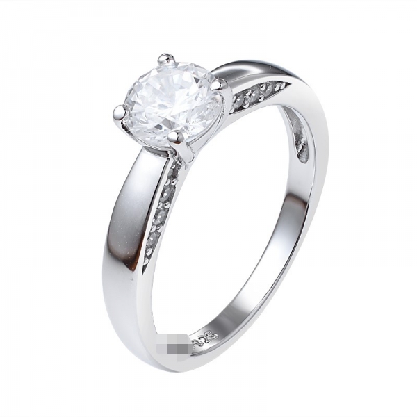 Оптовая 0,8 карат круглый муассанит бриллиантовое обручальное кольцо 