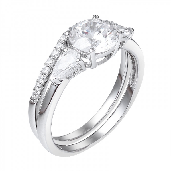 1.2 карат круглый бриллиант муассанит обручальное кольцо два кольцо набор для новобрачных 