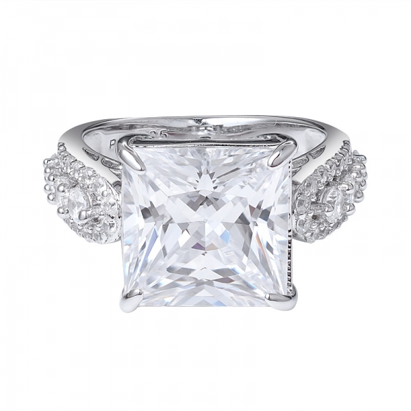 Стерлингового серебра 925 Принцесса Cut белый алмаз CZ кольцо для женщин 