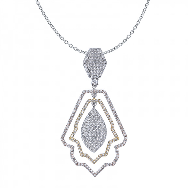 ожерелье ювелирных изделий для женщин 2 тон позолоченный игристое колье шестигранник бриллиант  