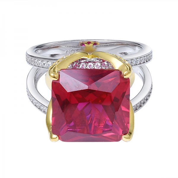 Оптом шампанское кубического циркония кольца кристаллы для женщин 2-Tone позолоченные кольцо 