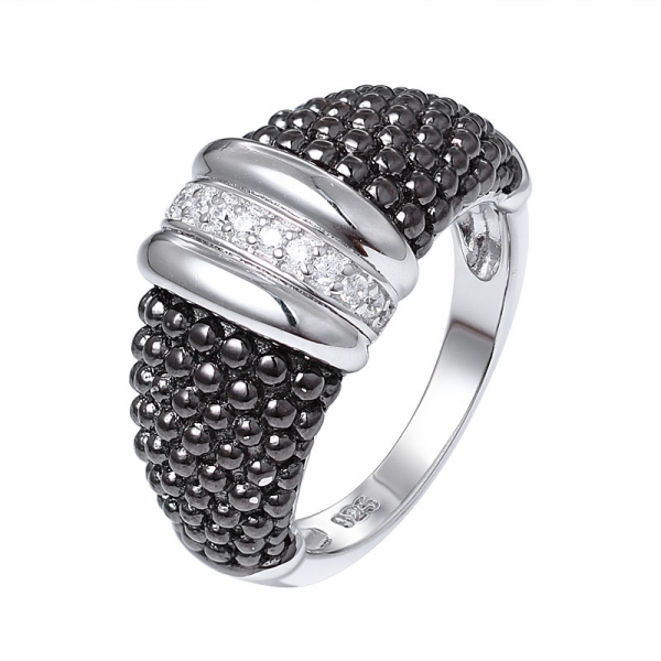 Этон ювелирные изделия черный бриллиант кластера кольцо 