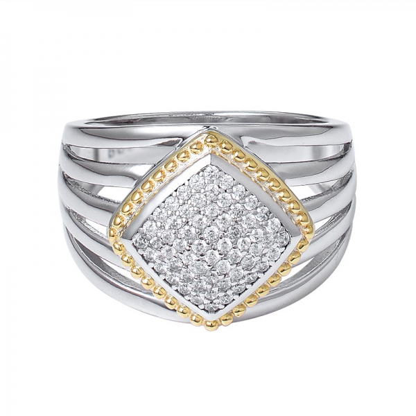 два тона стерлингового серебра 925 обручальное кольцо для женщин 