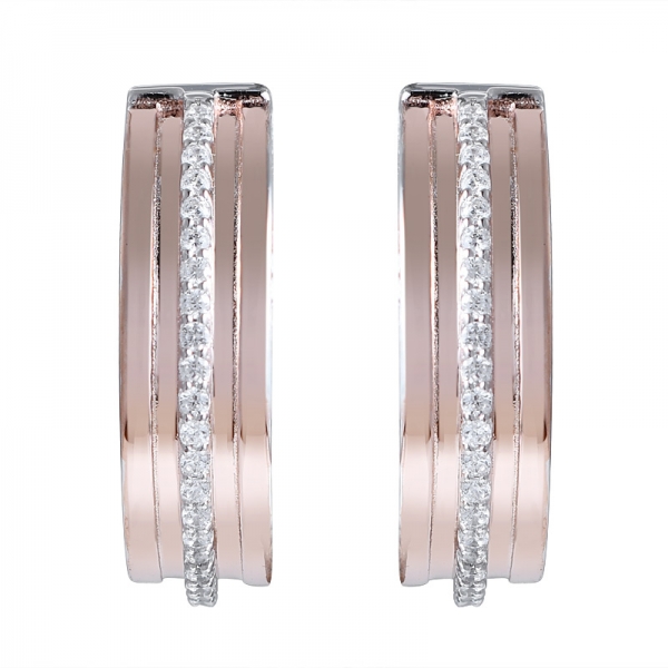 Серьги-кольца Huggie из стерлингового серебра 925 пробы с покрытием из розового золота нового дизайна 