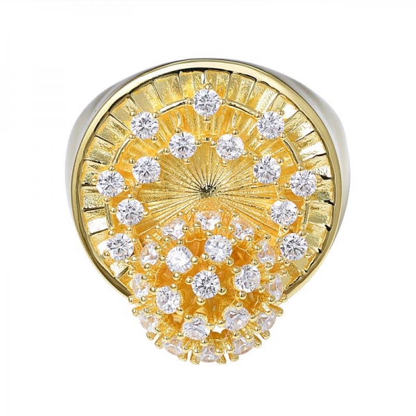  925 кольцо из стерлингового серебра с бутоном цветка покрытие из желтого золота 