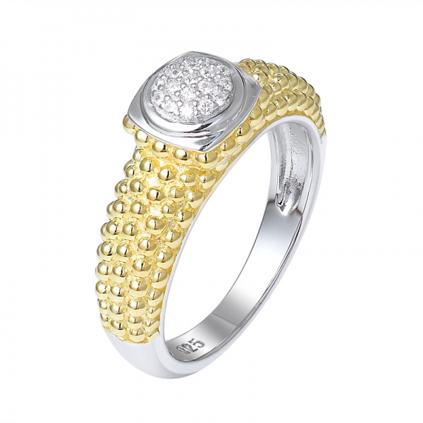 2 - тональное кольцо в стиле хип-хоп из желтого золота 925 пробы 