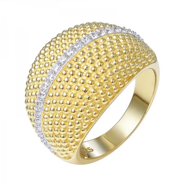 2 - тон желтое золото 925 серебро ювелирные изделия желтый камень cz хип-хоп кольцо 