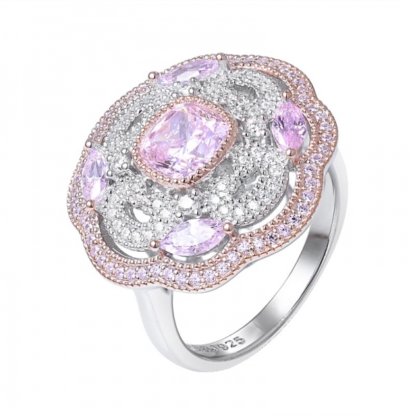 модный дизайн 1ct кушон светло-розовое обручальное кольцо с бриллиантом 