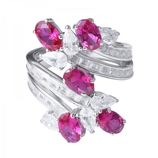 Новое поступление, кольцо с кластерными кристаллами, овальное кольцо с рубином, корунд, женское кольцо с рубином 