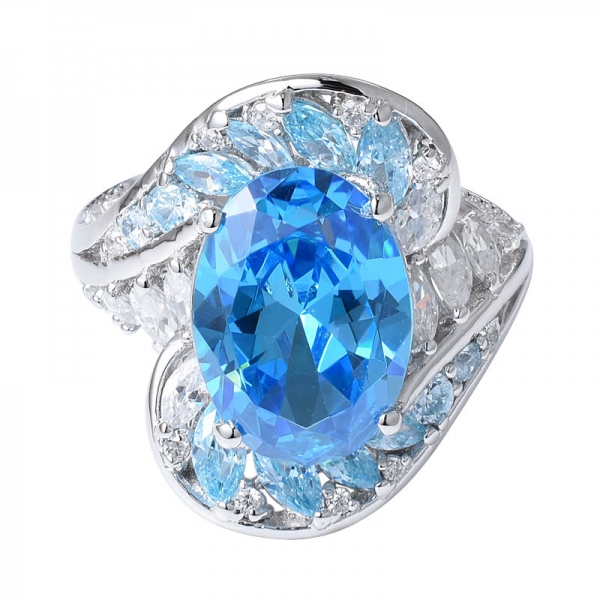 оптом 925 кольцо из стерлингового серебра с синим апатитом 
