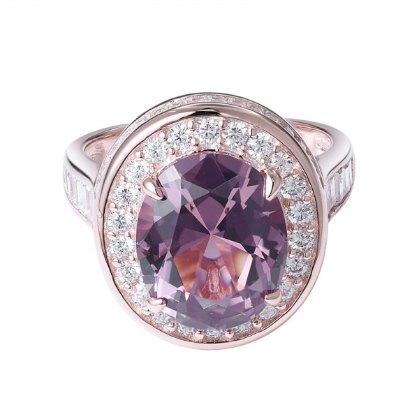 роскошное овальное кольцо из розового морганита с кубическим цирконием, розовое золото, серебряное кольцо 