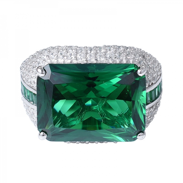 ювелирные изделия из стерлингового серебра созданы изумрудно-зеленое кольцо с нано-драгоценным камнем 